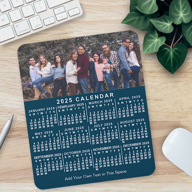 2023 Kalender Personalisiertes blaues Foto Name Fe Mousepad (Von Creator hochgeladen)