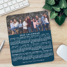 2023 Kalender Personalisiertes blaues Foto Name Fe Mousepad