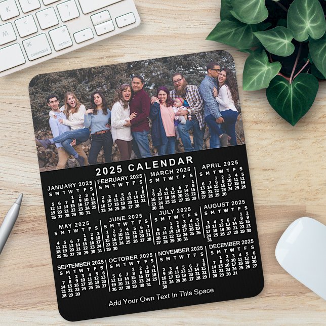 2023 Kalender Personalisiertes schwarzes Foto Name Mousepad (Von Creator hochgeladen)