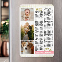 2023 Kalender Rosa Gold Familienfoto Collage