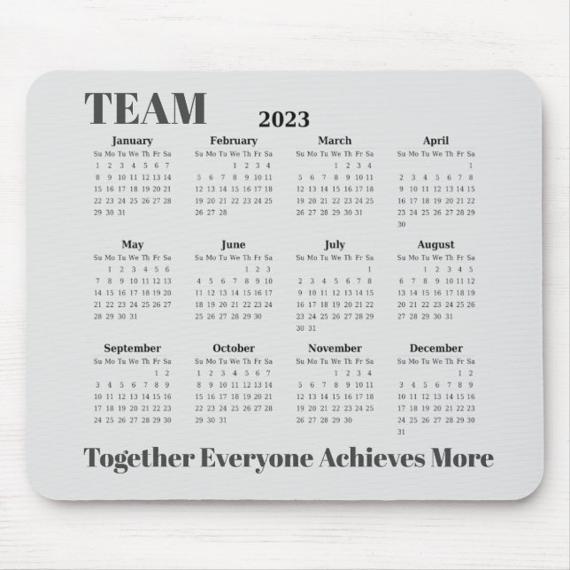 2023 Kalender-TEAM-Maus-Pad Mousepad (Vorne)