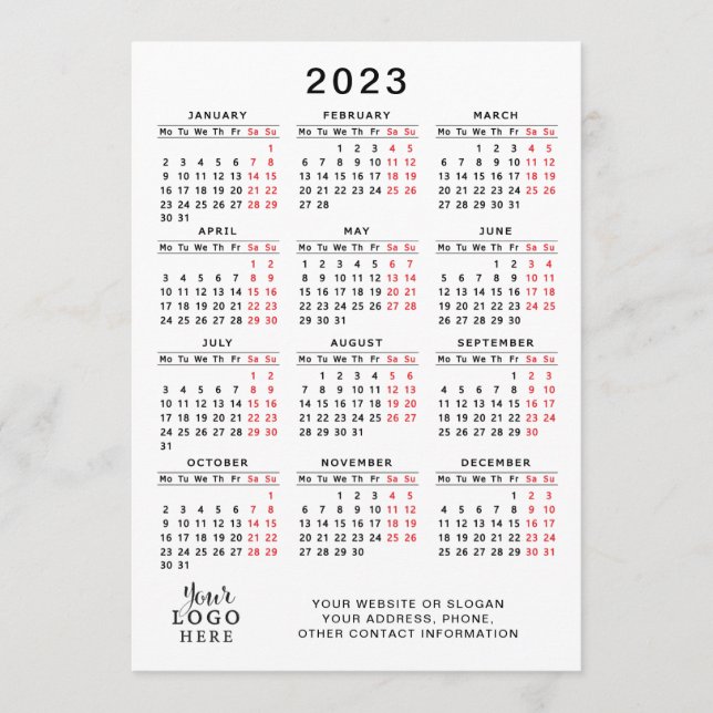 2023 Kalender Volljähriger Weißer Schwarzer Roter  Programm (Vorderseite)