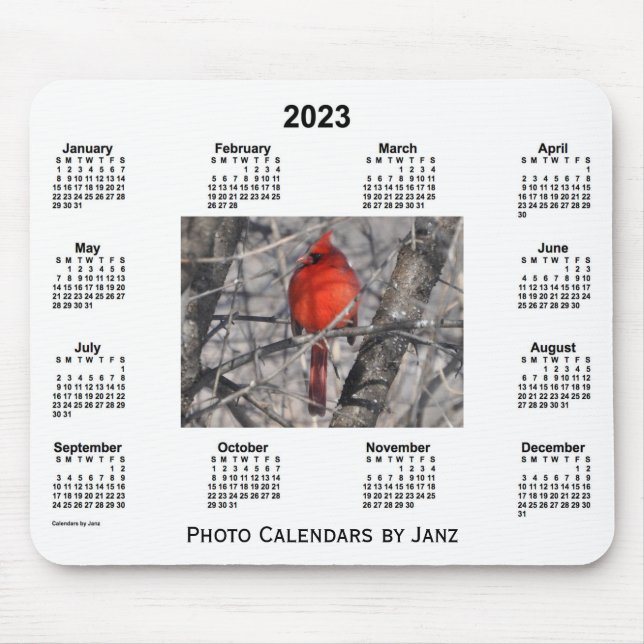 2023 Kardinal Gerahmter Foto Kalender von Janz Mousepad (Vorne)