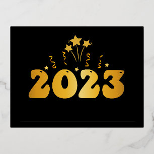 2023 Karte Goldfarben Luxus-Feiertagskarte