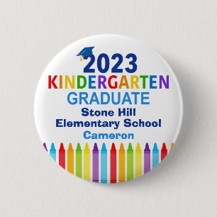 2023 Kindergarten Abschluss Niedlicher Name Tag Button