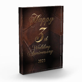 2023 Leather Wedding Happy 3. Jubiläum Fotoblock