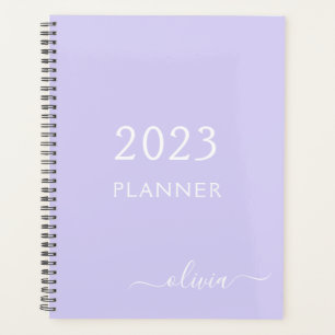 2023 Lila Lila-Schriftzug Monogramm Name Modern Planer