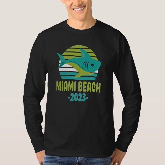 2023 Miami Beach Florida Shark T-Shirt (Vorderseite)