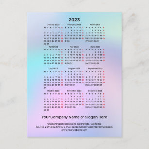2023 Mini-Kalender Pastel Gradient MONDAY START Postkarte