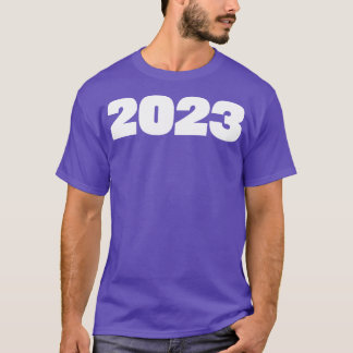 2023 Minimale Typografie im weißen Text T-Shirt