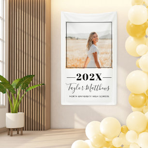 2023 Minimalist Schwarzes individuelles Foto-Absch Banner