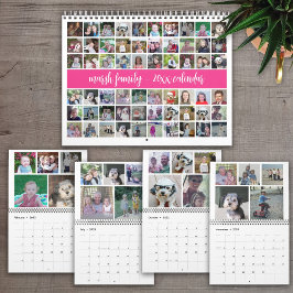 2023 Moderne 60-Foto - Hot-Pink Custom Kalender