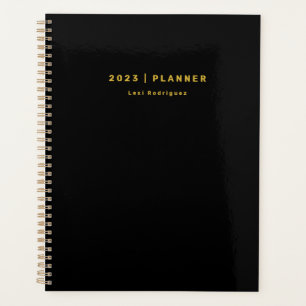 2023 Monatlich/wöchentlich, schwarz und goldfarben Planer