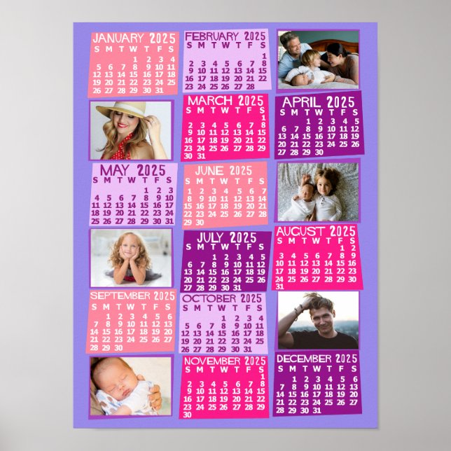 2023 Monatlicher Kalender FotoCollage Niedliche Mo Poster (Vorne)