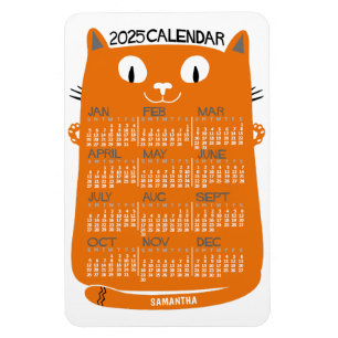 2023 Monatlicher Kalender Mittelalterliche Orangen Magnet