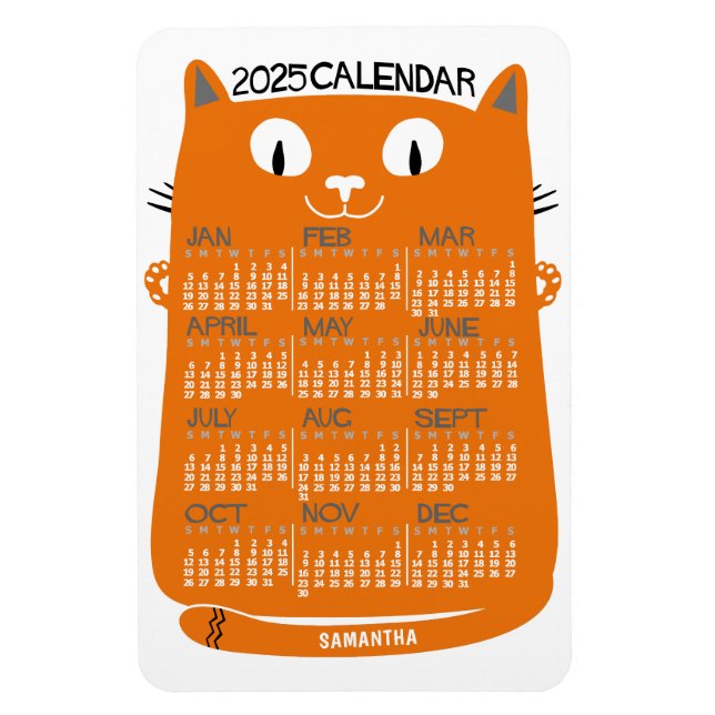 2023 Monatlicher Kalender Mittelalterliche Orangen Magnet (Vertikal)