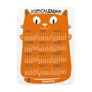 2023 Monatlicher Kalender Mittelalterliche Orangen Magnet