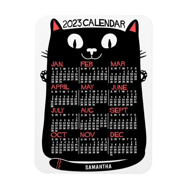 2023 Monatlicher Kalender Mittelalterliche Schwarz Magnet (Vertikal)