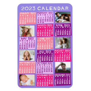 2023 Monatlicher Kalender Niedliche Mod FotoCollag Magnet