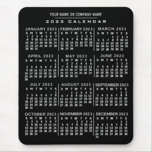 2023 Monatlicher Kalender Schwarz-weißer Individue Mousepad