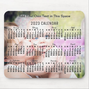 2023 Monatlicher Kalender Schwarzer Text hinzufüge Mousepad
