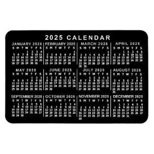 2023 Monatskalender Klassisch Schwarz/Weiß Magnet