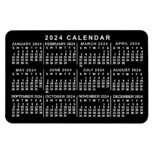 2023 Monatskalender Klassisch Schwarz/Weiß Magnet