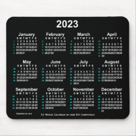2023 Neon White 52 Weeks ISO Calendar by Janz Mousepad