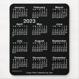 2023 Neon White Large Print Calendar von Janz Mousepad
