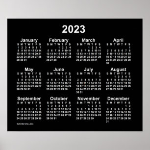 2023 Neon White Wandkalender von Janz Poster