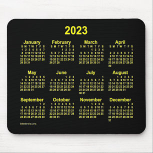 2023 Neon Yellow Calendar von Janz Mousepad