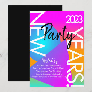 2023 Neujahrs-Party Gradient Neon-Formen Einladung