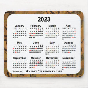 2023 Orange Holiday Art Calendar by Janz Mouse Pad Mousepad
