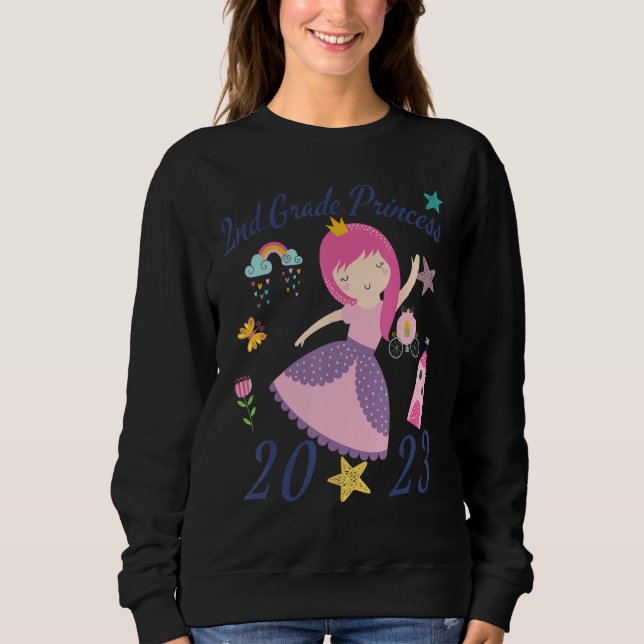2023 Outfit Girls Princess Happy First Day Of 2nd  Sweatshirt (Vorderseite)