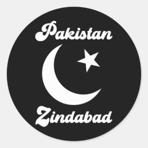 2023 Pakistan Zindabyd Dil Pakistani Herzenflagge Runder Aufkleber