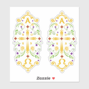 2023 Paschal Candle Purple Flowers Sticker