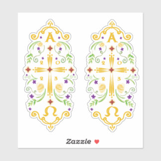 2023 Paschal Candle Purple Flowers Sticker