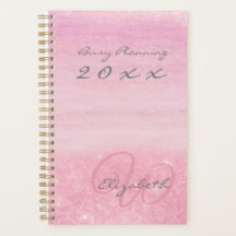2023 Planner Pink Ombre Shimmer mit Monogramm