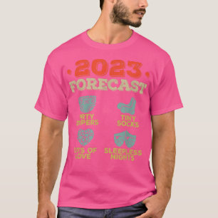 2023 Prognose Junge Mutter Vater Erwartung Baby An T-Shirt