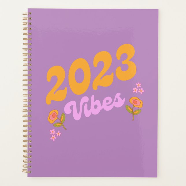 2023 Retro Vibes Yearly Planner Planer (Vorderseite)