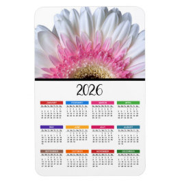 2023 Rosa und Weiße Gerbera Daisy Kalender Magnet