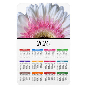 2023 Rosa und Weiße Gerbera Daisy Kalender Magnet