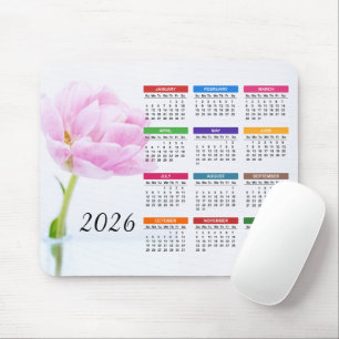 2023 Schöne Rosa-Peony   Blumenkalender Mousepad