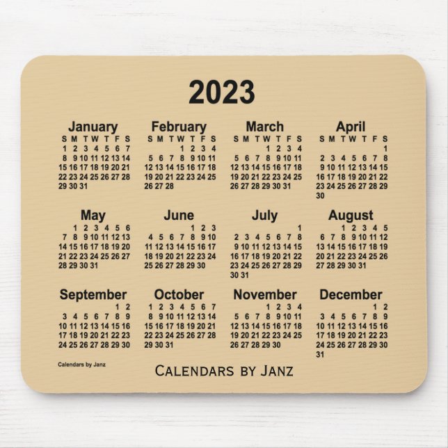 2023 Sepia Gray Calendar von Janz Mouse Pad Mousepad (Vorne)