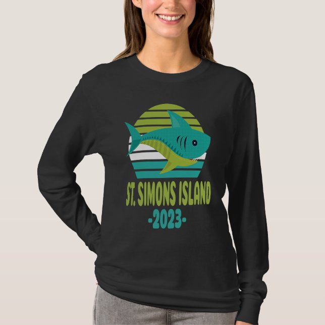 2023 St Simons Island Georgia Shark T-Shirt (Vorderseite)