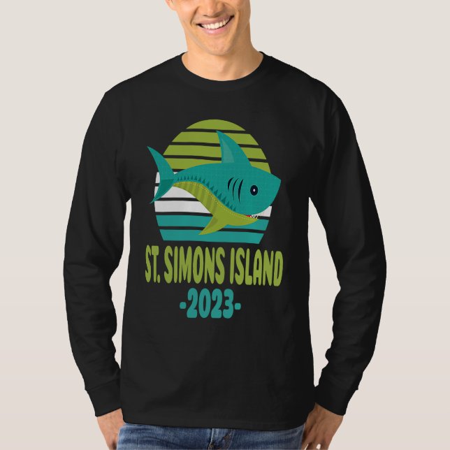 2023 St Simons Island Georgia Shark T-Shirt (Vorderseite)
