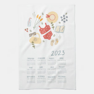 2023 Tee-Handtuchkalender Frühling Picnic Food Geschirrtuch