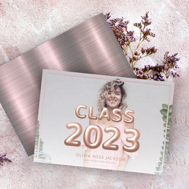 2023 Trendy Rose Gold Foto Abschluss Ankündigung (Von Creator hochgeladen)