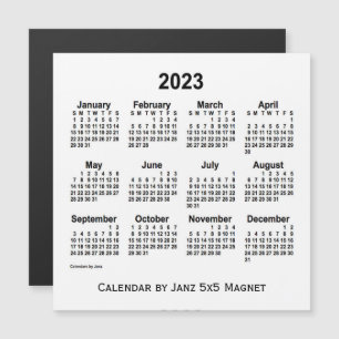 2023 Weißer Kalender von Janz 5x5 Magnet