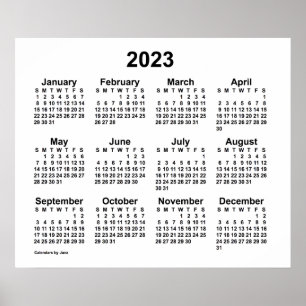 2023 Weißer Wandkalender von Janz Poster
